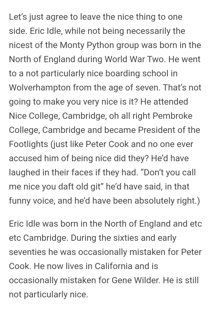 _daveharrison's tweet image. The Sixth Nicest Python, by @EricIdle.

#PythOnline