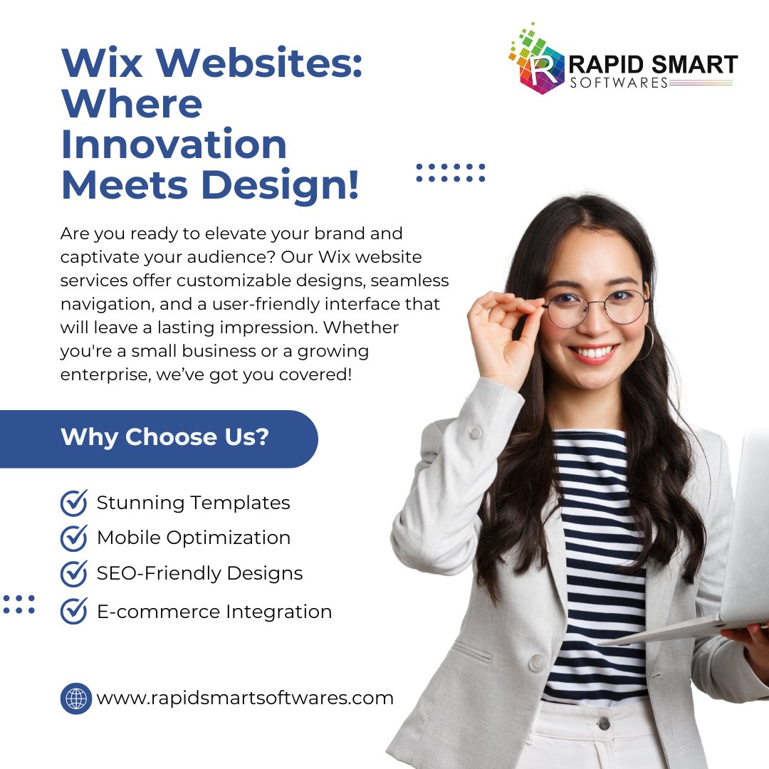 Unlock your brand’s potential with Rapid Smart Softwares' sleek designs!
#WebsiteDevelopment #CustomWebDesign #CyberSecurity #MobileAppDevelopment #DigitalTransformation #OnlinePresence #WebSolutions #ApplyNow #WixWebsites #InnovationMeetsDesign #StunningTemplates