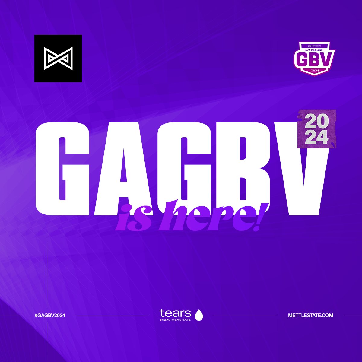 Gamers Against Gender-Based Violence is returning for its fourth year and we look forward to you all joining us in making a difference for GBV victims through our charity partner <a href="/TEARS_SA/">TEARS Foundation</a>! ❤️

Let's team up to fight GBV! 💜 Are you ready? 🤩

#GAGBV2024 #TEARS