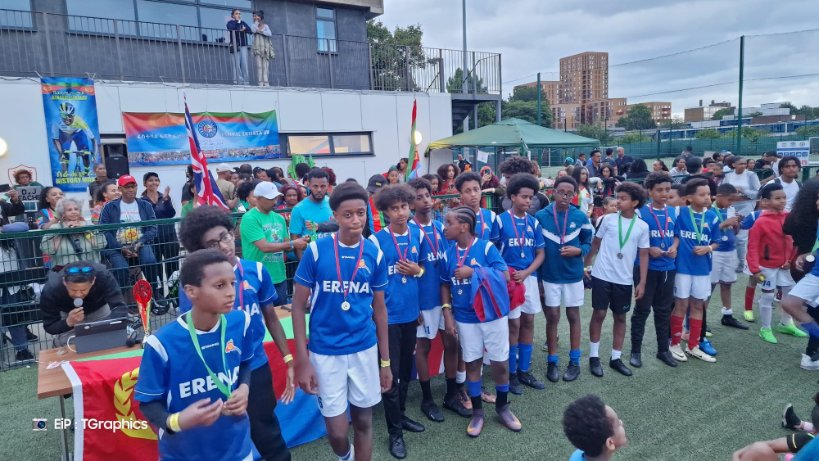 shabait's tweet photo. Eritrean Community Festival in the UK

The Eritrean community festival was held with patriotic zeal on 20 and 21 July in London under the theme “Peace Anchored on Resilience.” The festival was officially opened by Mr. Saleh Abdella, Charge d’Affaires at the Eritrean Embassy in the UK and Northern Ireland. The event was attended by numerous nationals from UK cities including London, Newcastle, Leeds, Sheffield, Nottingham, Leicester, Coventry, Birmingham, Wakefield, and Huddersfield.

Highlighting the significance of the festival in consolidating the unity of nationals and nurturing youth that adhere to noble national values, Mr. Saleh noted that the festival was particularly special as it coincided with the joyful event of Biniam Girmay winning the Green Jersey at the Tour de France 2024. He also conveyed congratulants Biniam Girmay and the Eritrean people.

Mr. Tewolde Yohannes, head of Public and Community Affairs, conducted a seminar for festival participants, focusing on the homeland's current situation in terms of regional and global developments. Mr. Tewolde emphasized that the development of friendly relations and cooperation in international relations was the result of the steadfastness and resilience of the Eritrean people and Government, and he called for strengthened participation for better results.

At the event, certificates of recognition were handed out to over 60 outstanding youth students in their educational careers and to those who attended history and political training.

The festival also featured cultural and artistic programs by Eritrean artists residing in the UK.