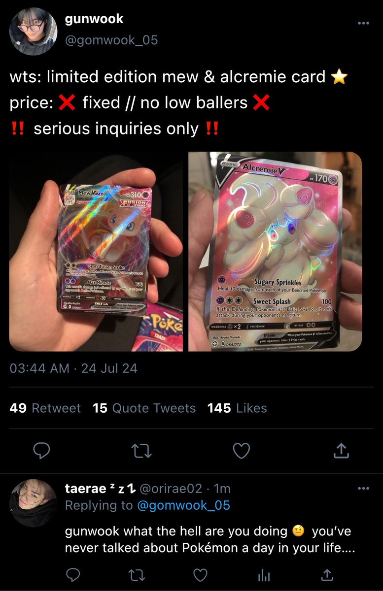 binbokki's tweet photo. • the ultimate game plan •

— #geonmaet // #건맽 mini socmed au

where gw sees a hottie on his timeline and comes up with a fool proof elaborate plan to effectively shoot his shot. insert poor gulliable mtw who only wanted to expand his Pokémon collection https://t.co/ESTUvVNWc2