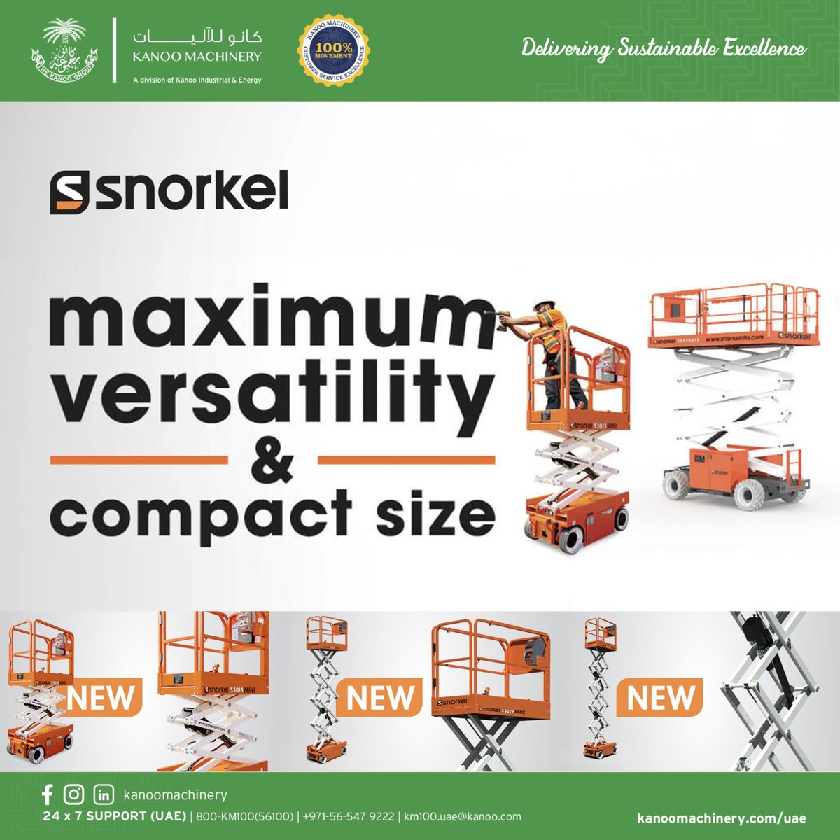 KanooGroup_UAE's tweet photo. #Snorkel #boomlifts are engineered to conquer the toughest challenges w/ the agility to effortlessly maneuver in even the tightest of spaces. They are the epitome of versatility & power in #AerialWorkPlatforms (AWPs)
Benefits๐https://t.co/lfZNELFgOc
โ TollFree 800-KM100-56100 https://t.co/pyp0w3St8z