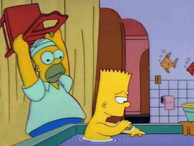 yumilattea's tweet photo. God Im ugly laughing right now bc the banner art reminded me of this particular simpsons image 😂😂😭 https://t.co/geGeOJw5G7
