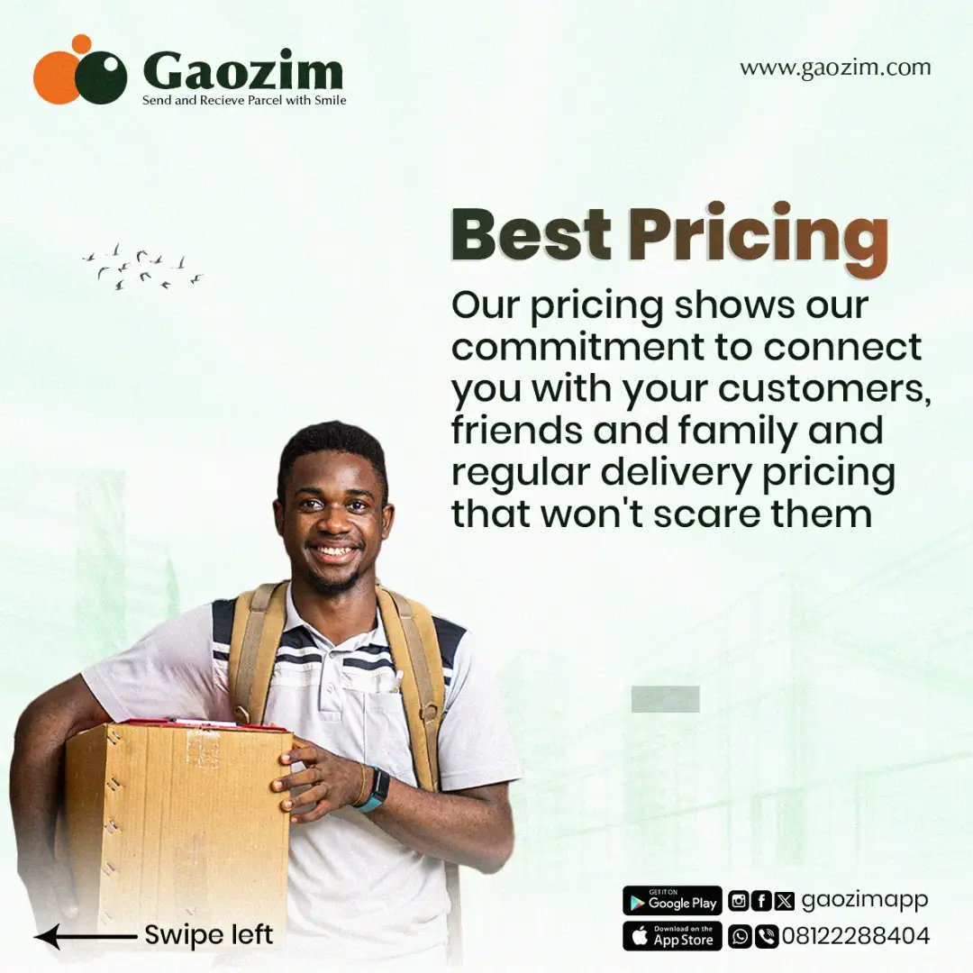 gaozimapp's tweet photo. Stay in touch with your parcel from the pickup point to the drop-off point. Gaozim offers the best efficiency for your business. Download the app today!
#tech #app #delivery #logistics #nigeria #startup #reels #reel #smile #downloadnow https://t.co/gGtyDM8gps