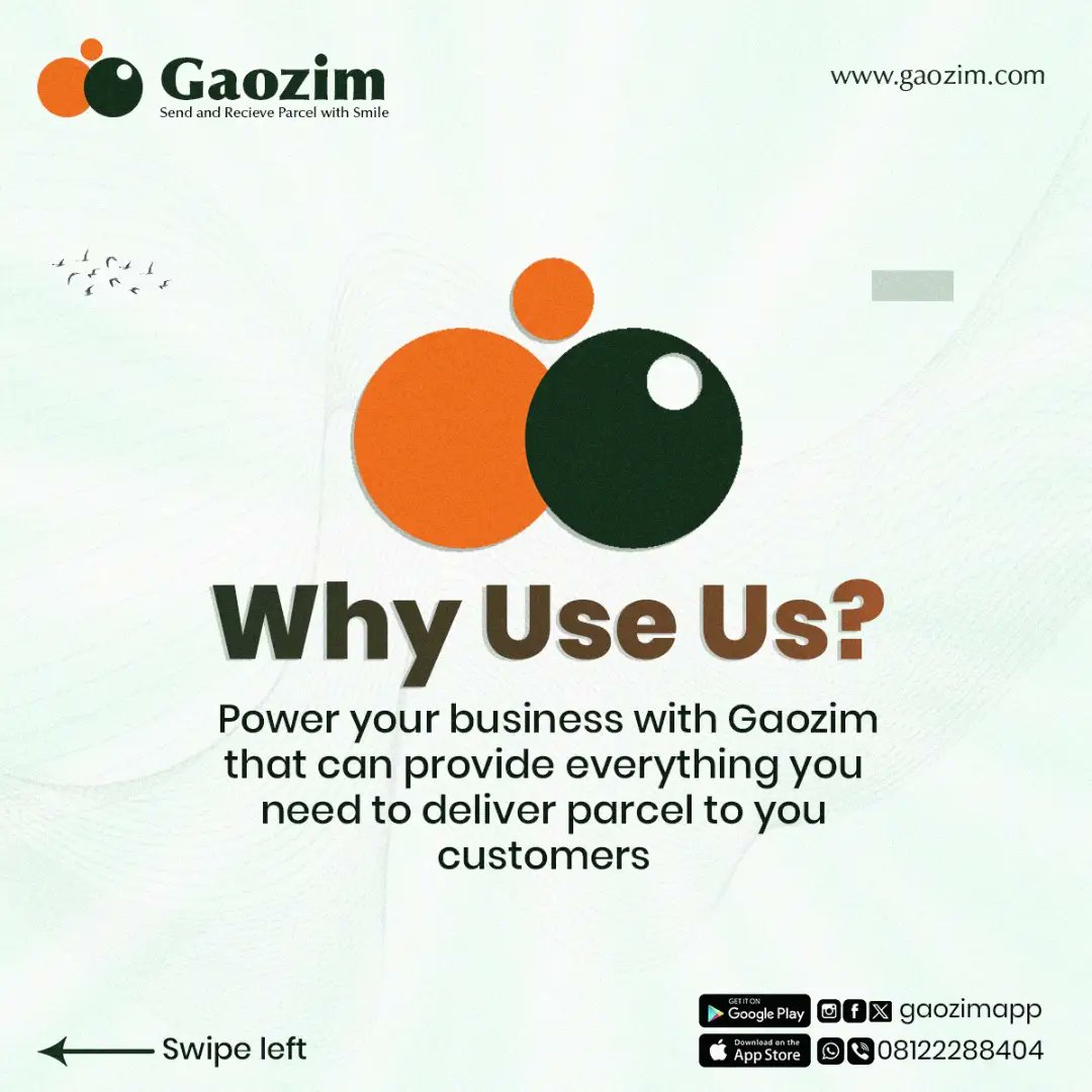 gaozimapp's tweet photo. Stay in touch with your parcel from the pickup point to the drop-off point. Gaozim offers the best efficiency for your business. Download the app today!
#tech #app #delivery #logistics #nigeria #startup #reels #reel #smile #downloadnow https://t.co/gGtyDM8gps