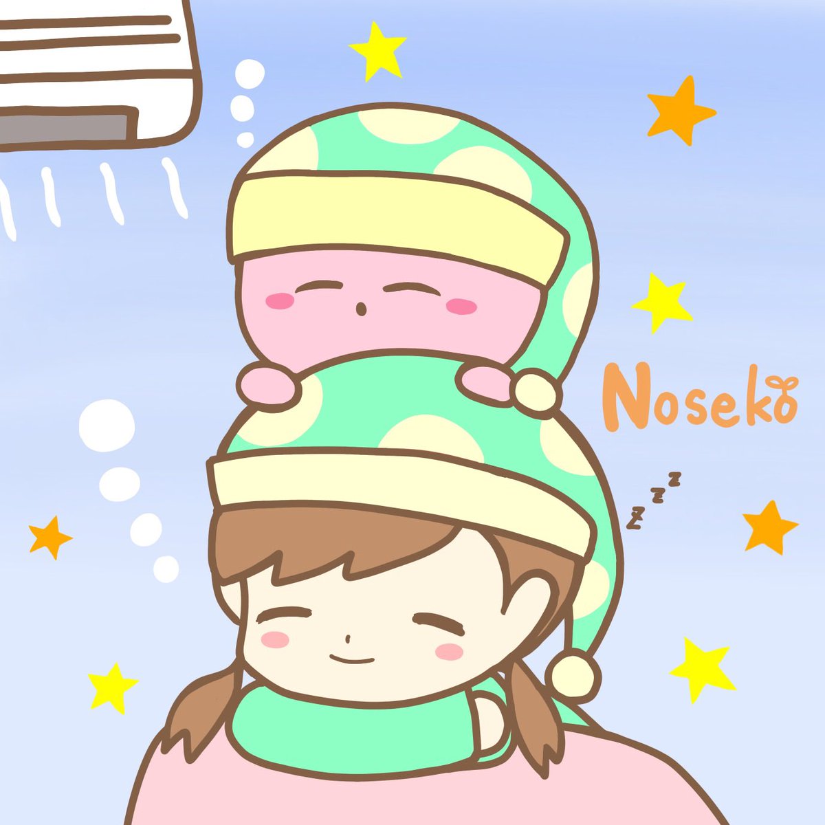 涼しい部屋で熟睡したい・・・
そんな思いの暑い暑い夏の日😂

#星のカービィ #イラスト