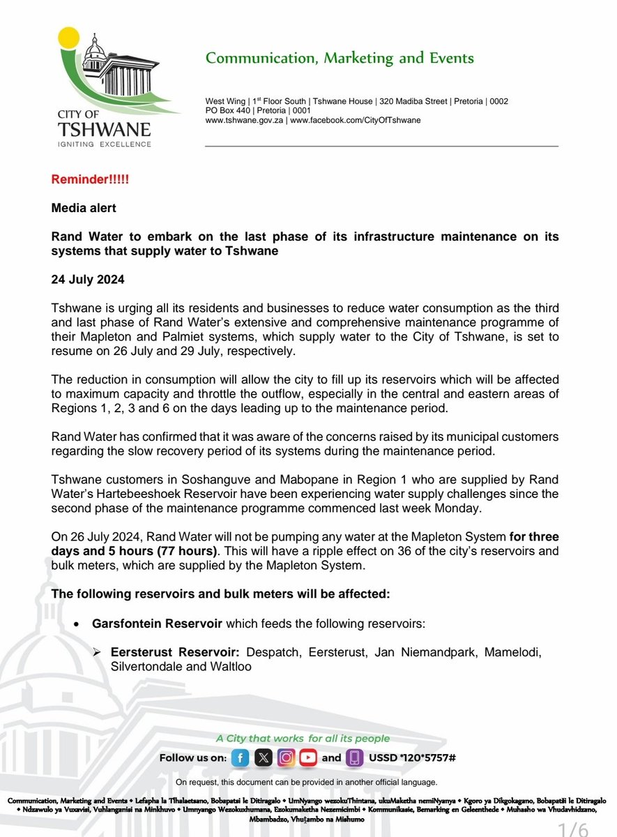 City of Tshwane tweet media