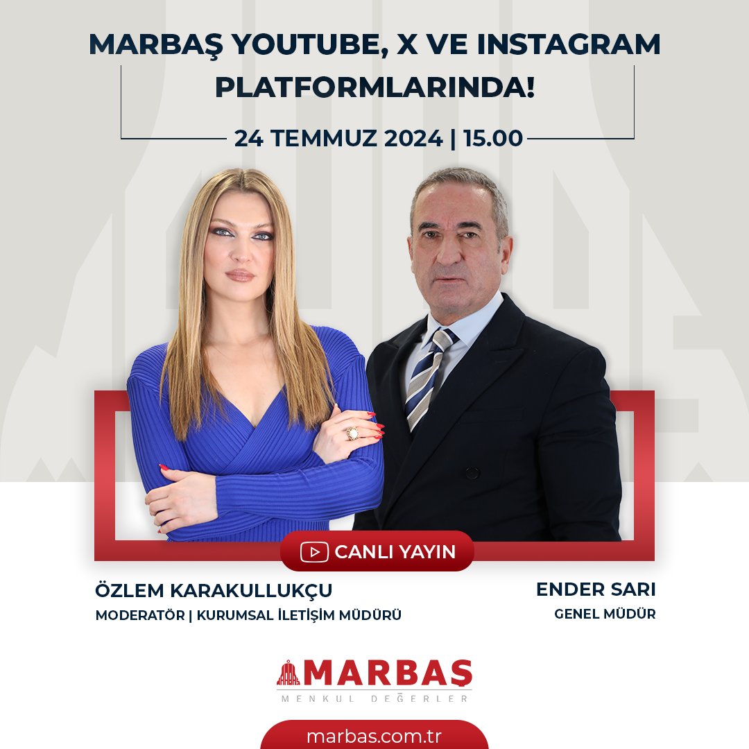 Marbaş Menkul Değerler (@marbas_menkul) on Twitter photo Bugün Saat 15:00'da Özlem Karakullukçu'nun ( <a href="/ozlemkarakul/">ÖZLEM KARAKULLUKÇU</a> ) Konuğu Genel Müdürümüz Ender Sarı ( <a href="/EnderSar8/">Ender Sarı</a> ) Borsa İle İlgili Değerlendirmelerde Bulunacak.
Youtube Kanalımıza Ulaşmak İçin Tıklayınız.
youtube.com/channel/UCqN7l…
#herzamanyanında Bugün Saat 15:00'da Özlem Karakullukçu'nun ( <a href="/ozlemkarakul/">ÖZLEM KARAKULLUKÇU</a> ) Konuğu Genel Müdürümüz Ender Sarı ( <a href="/EnderSar8/">Ender Sarı</a> ) Borsa İle İlgili Değerlendirmelerde Bulunacak.
Youtube Kanalımıza Ulaşmak İçin Tıklayınız.
youtube.com/channel/UCqN7l…
#herzamanyanında