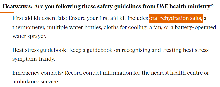 protectolhs's tweet image. The UAE Ministry of Health and Prevention (MoHAP) on Monday took to social media to provide certain guidelines to maintain health and safety during heatwaves. The ministry has urged residents to follow these preventive measures prescribed for indoors and outdoors.
#middaybreak