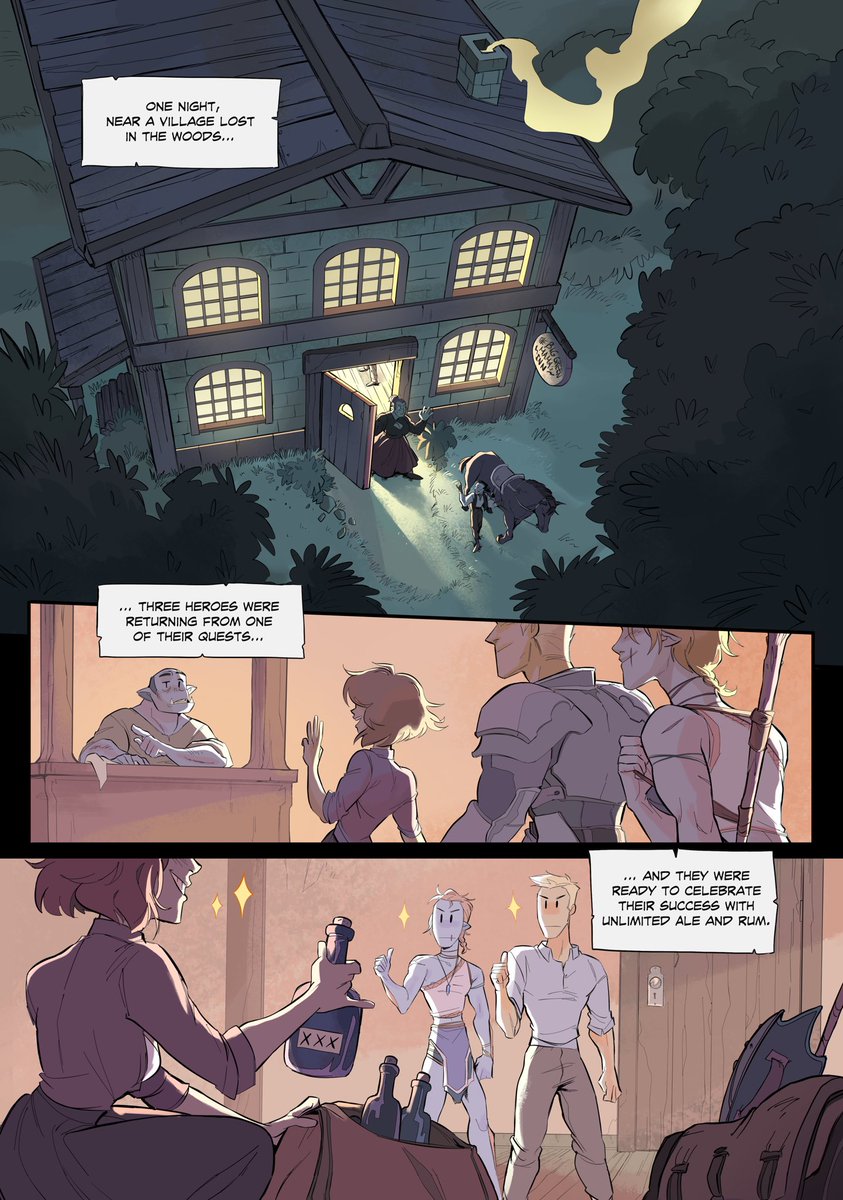 peachysar_'s tweet photo. 🔞The Short Rest 🔞 is finally on Gumroad!!!

This is a story of three young adventurers who want to celebrate their latest victory.
But the party will take the protagonists to join a new kind of adventure… 🌶️

You will find 64 comic pages and 20+ bonus contents~ https://t.co/tbvlN7ipLf