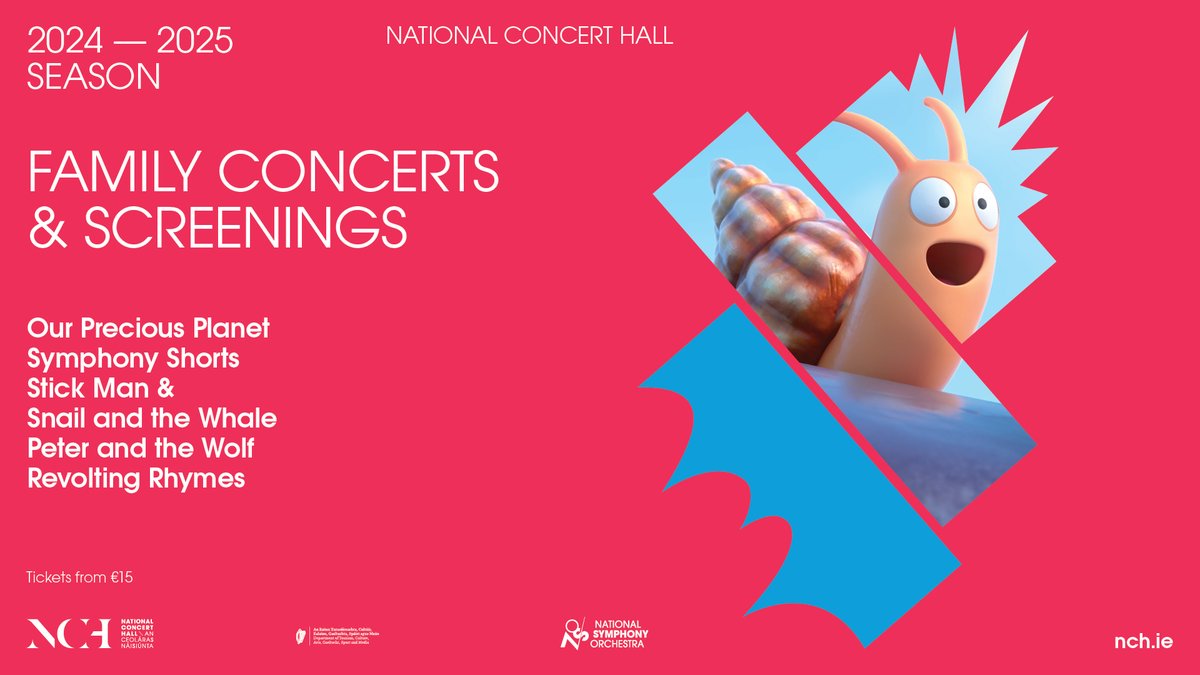 🐳 Dive into a fantastic lineup of concerts that will mesmerise everyone from tiny tots to grannies, with The Snail and the Whale", "Revolting Rhymes", "Peter &amp; the Wolf" &amp; more!

For more information see:
nch.ie/events-tickets…