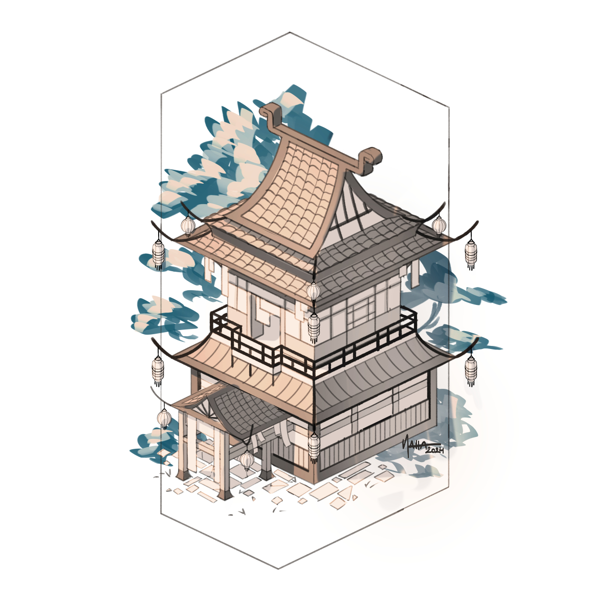 naha_woe's tweet photo. Je progresse doucement mais sûrement en isométrie !
Je deviens de plus en plus à l'aise avec le process et je commence à prendre mes marques sur le design des bâtiments. C'est loin d'être parfait ou incroyable, mais je vois une progression et c'est hyper motivant ! https://t.co/iFJwA9utQE