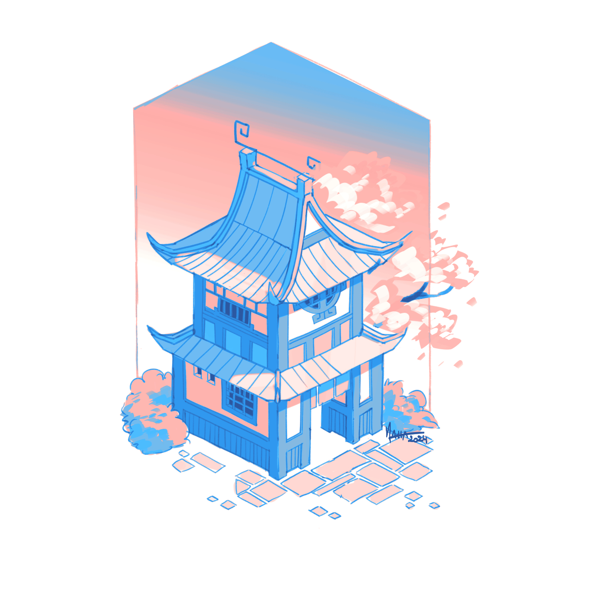 naha_woe's tweet photo. Je progresse doucement mais sûrement en isométrie !
Je deviens de plus en plus à l'aise avec le process et je commence à prendre mes marques sur le design des bâtiments. C'est loin d'être parfait ou incroyable, mais je vois une progression et c'est hyper motivant ! https://t.co/iFJwA9utQE
