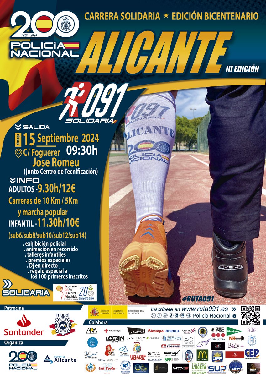 ¿Te vienes a #Alicante a correr otra de nuestras #Ruta091? 💙😀

 💙Esta es solidaria con Asociación de Daño Cerebral Adquirido💙

Los más pequeños también podrán participar
👦🧒

Inscríbete👇👇
ruta091.es

<a href="/polimupol/">Mupol</a> 
<a href="/santander_es/">Santander España</a> 
<a href="/SantanderExp/">.</a>