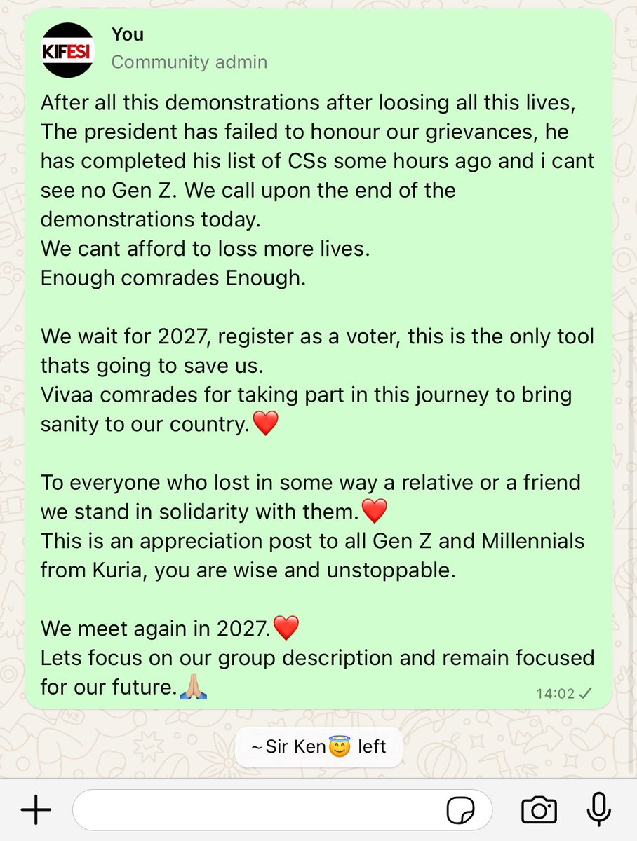 KuriaKusa's tweet photo. THE KURIA GEN Z AND MILLENNIALS PRESS STATEMENT. https://t.co/CKcnmIVSXG
