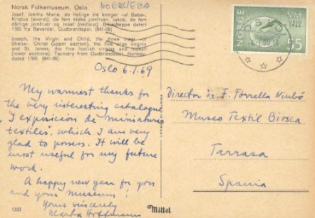 crai_ub's tweet photo. ✉️ El Centre de Documentació i Museu Tèxtil (#CDMT) ha afegit al #CCUC la col·lecció "Postals de temàtica tèxtil".
👉 Un fons que recull material gràfic que mostra objectes conservats a diferents museus tèxtils, d'art i d'etnologia d'arreu del món.
🔗 https://t.co/bhv9I5Q7Gx https://t.co/yEV0fcweDG