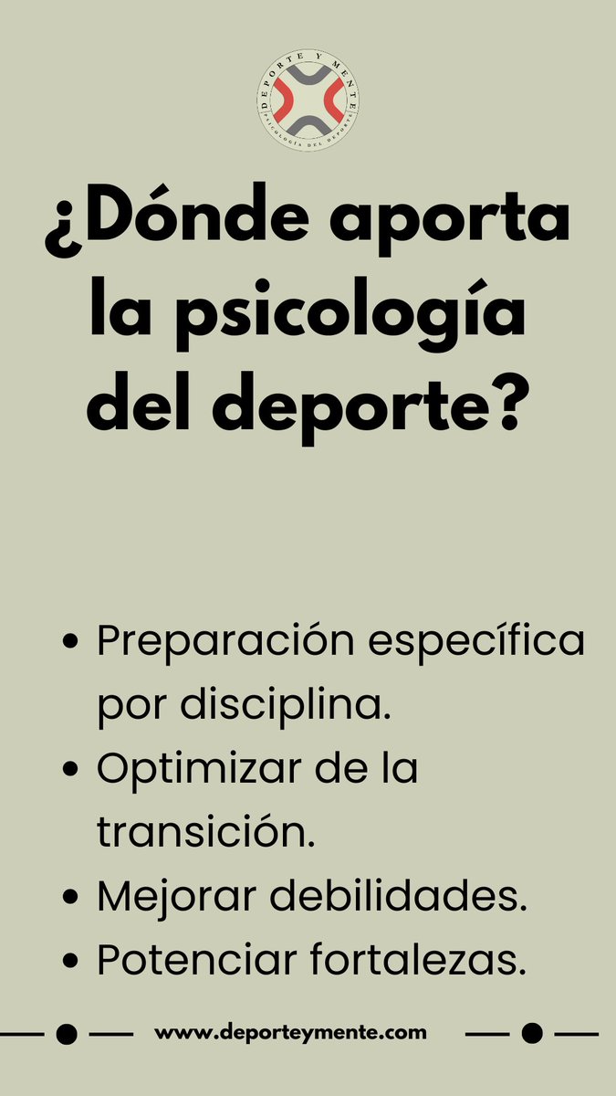 🚴‍♂️🏊‍♀️🏃‍♂️ Triatlón
¿Qué es?
1,5 km 🏊‍♀️
40 km 🚴‍♂️
5 km 🏃‍♂️

Transiciones 🔄
Alta activación ⚡
Posibilidades de error ❌

🧠 Psicología Deportiva
Preparación específica 🏊‍♀️🚴‍♂️🏃‍♂️
Optimización de transiciones 
Mejora de debilidades 
Potenciar fortalezas 
#PsicologíaDeportiva #Triatlón #JJOO