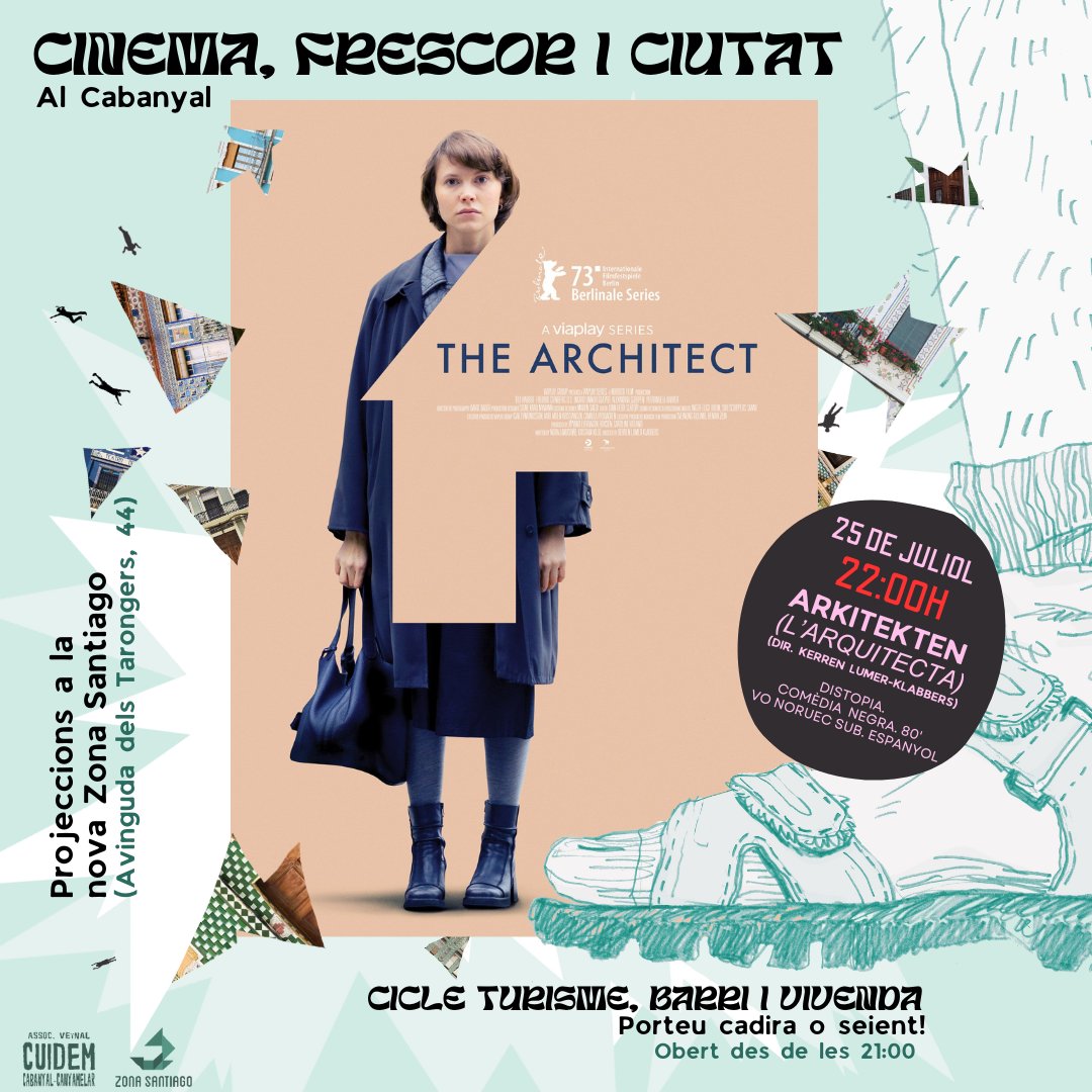 🎬 🌜#ALCABANYAL 
Tanquem cicle demà amb una distopia humorística sobre les creatives solucions habitacionals que genera el salvagisme immobiliari. "L'arquitecta", de la directora Kerren Lumer-Klabbers 
🕙25-J 22h. Porteu cadira! 
🧭<a href="/delpatialbarri/">Zona Santiago</a> (Tarongers 44)
Entrada lliure.