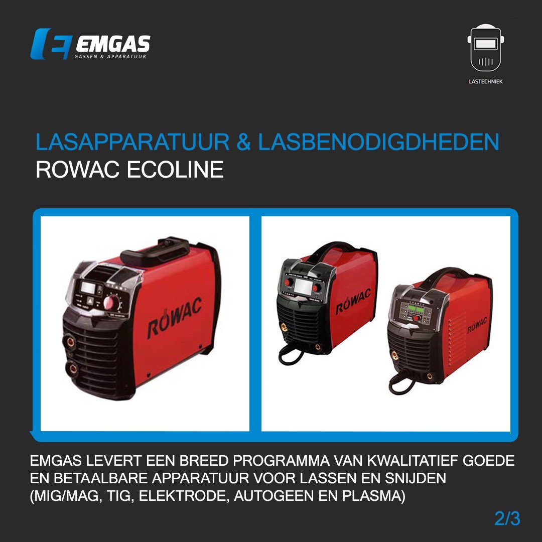 EmgasBV's tweet photo. Ontdek hoogwaardige en betaalbare las- en snijapparatuur bij Emgas: MIG/MAG, TIG, elektrode, autogeen en plasma. Ook propaangereedschappen, benodigdheden, slijtdelen en PBM's voor las- en soldeerprocessen. Kwaliteit en veiligheid gegarandeerd! https://t.co/npMO6KWMWJ