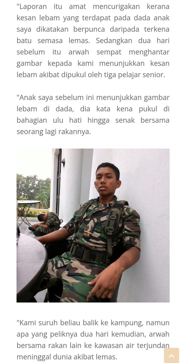 nikhajarr's tweet photo. (2018) Amirul Nashriq,19, a UPNM stdent who died suspiciously, hs raised serious cncerns.Amirul's fther reportd tht the bruises on his son's chest wre initially attributed to an accident invlving a rock while drowning.Hwever, just 2 days bfore his death, Amirul had sent a photo.. https://t.co/zqRkkEoakG