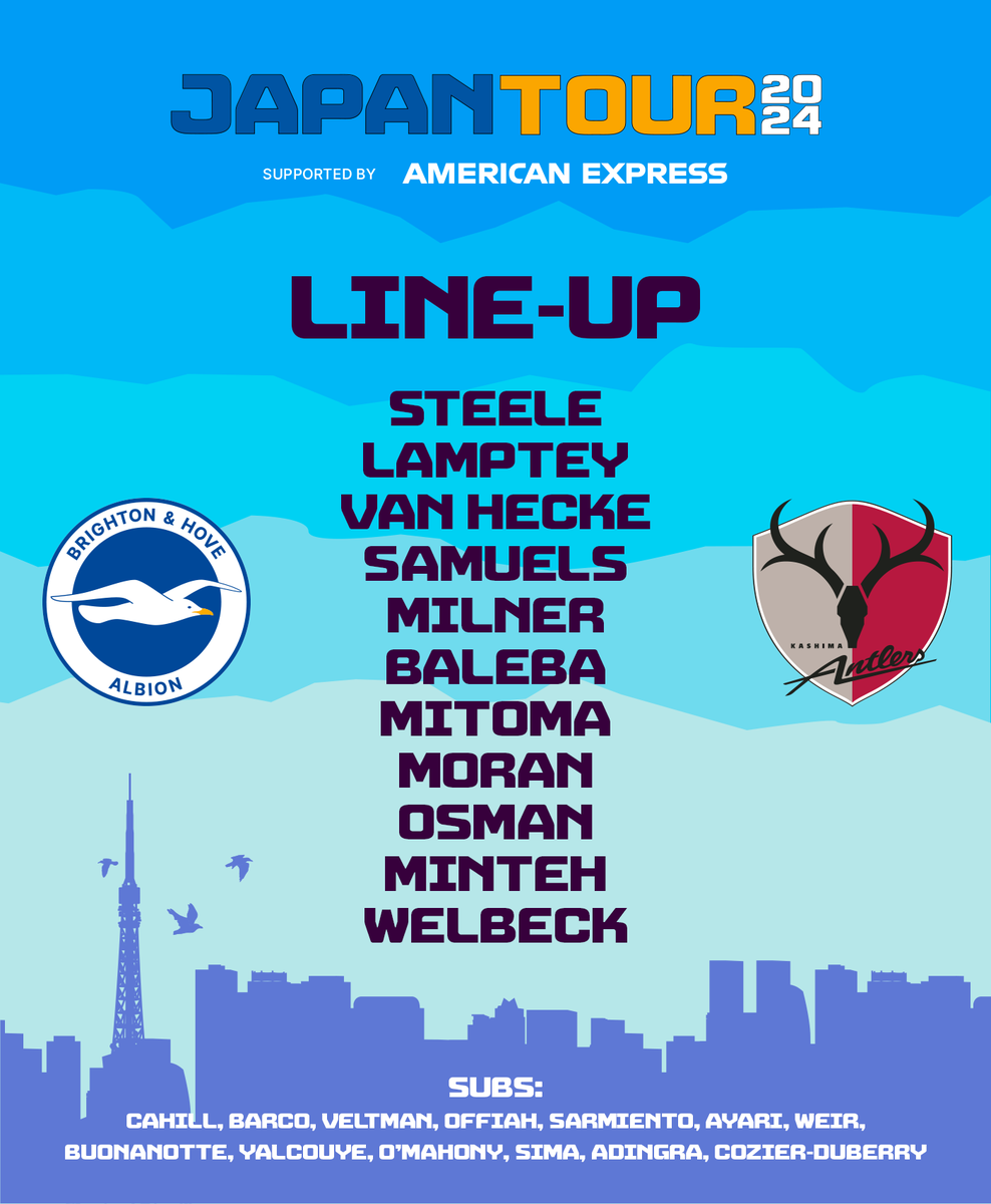 BHAFC's tweet photo. TEAM NEWS! 🚨 Here's our starting XI to take on @Atlrs_Official in Tokyo! 📝 https://t.co/tUcLowxMgX