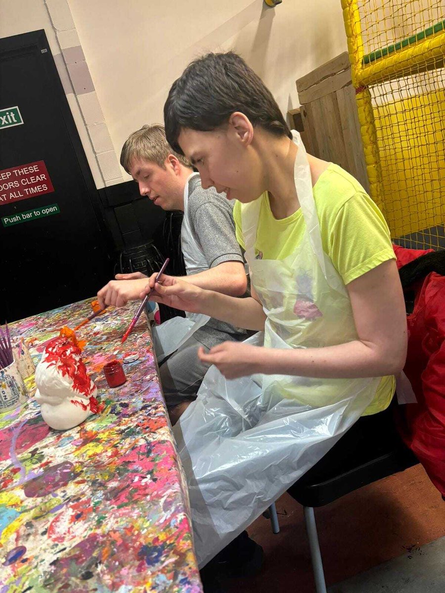 Kasbah_Kent's tweet photo. Work meets play. We headed down to Little Potters to enjoy some arts and crafts while practitising our conversation starters.
The team had a great time and did a great job with their communication practice.
#Communicaton #DisabilitySupportGroups #Disability #Kent #Crafts #Potte https://t.co/aGl74zwlOC