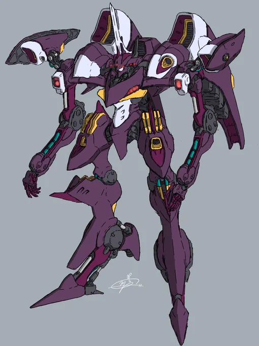 雑にだけど前描いたオリロボの背面とか色々描いた 