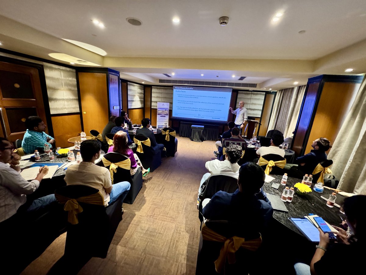 Excited to be back in India for the next CEDIA Tech Summit, in  Taj MGM in Bangalore. Todays Home Cinema Design Workshop with was a sell out success 👏