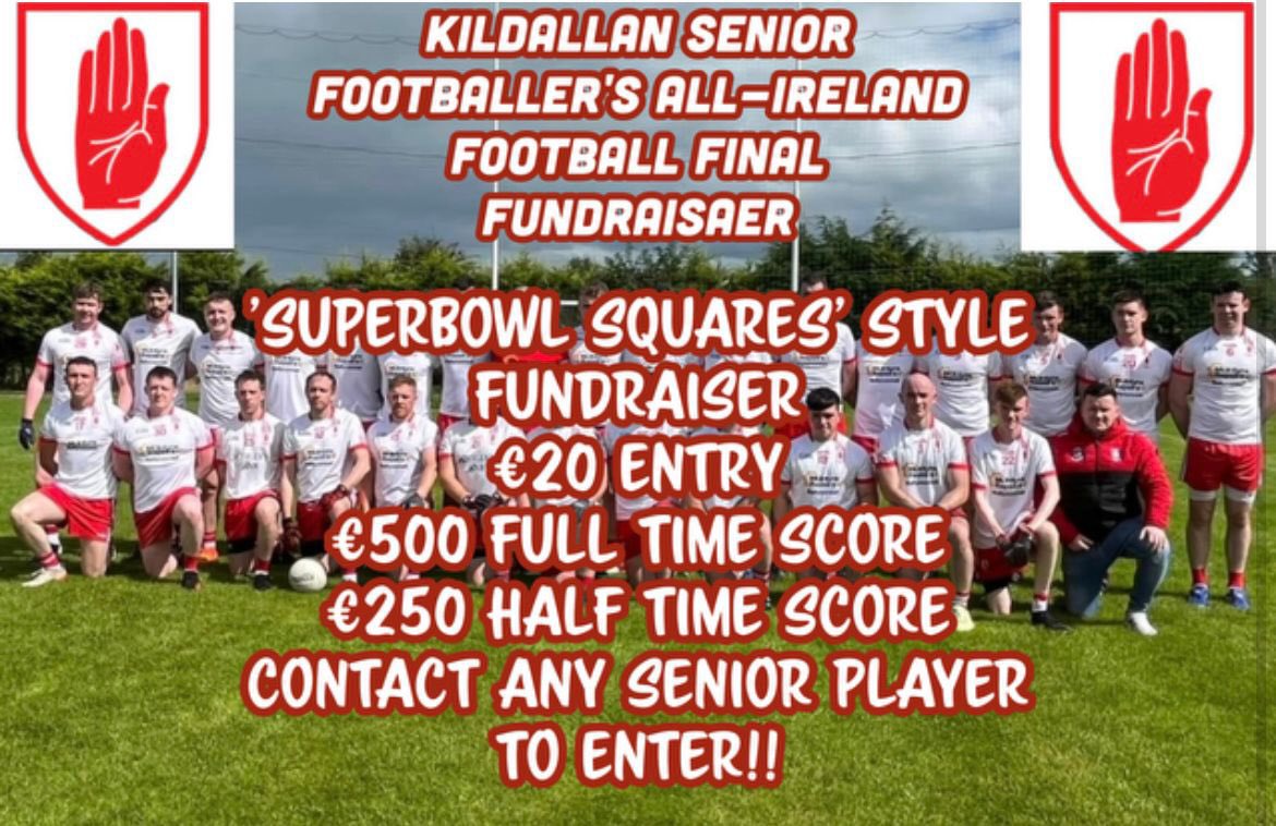 Last few slots left before All Ireland Day, contact me or any club member for a chance to win €500