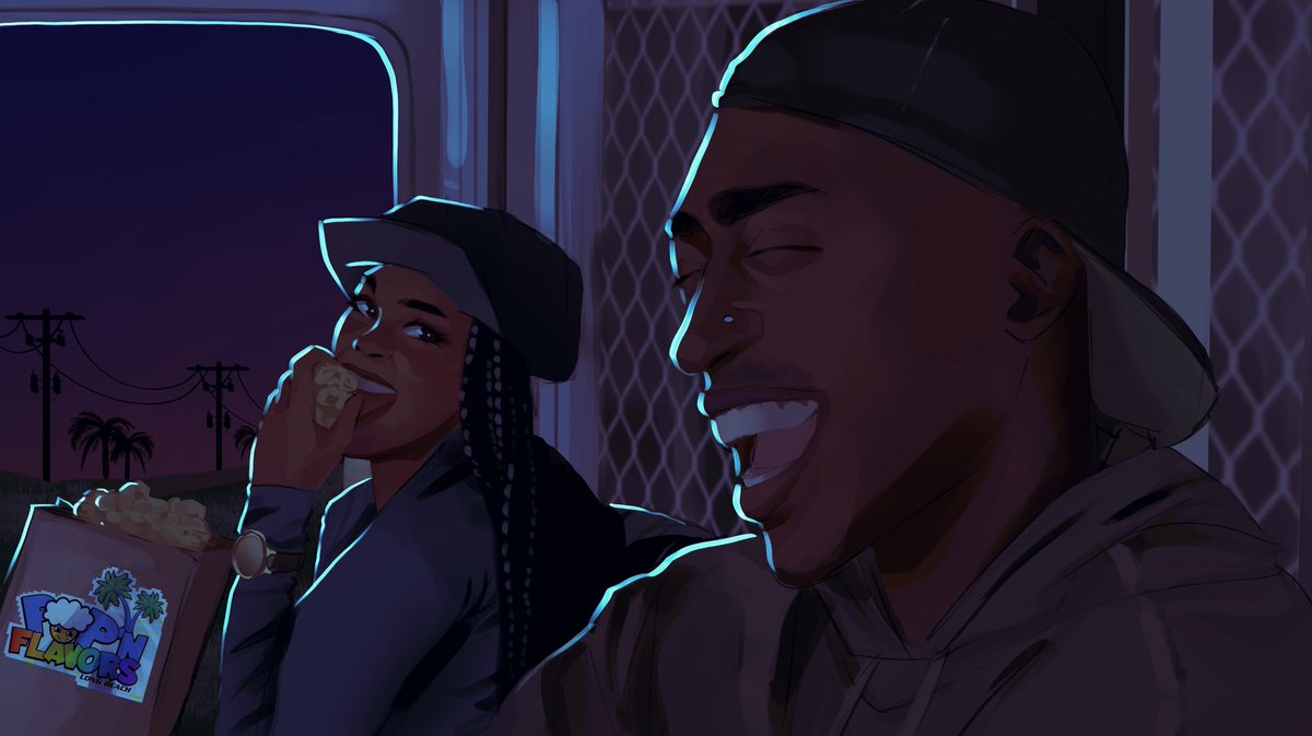 tileshaaaa's tweet photo. what if 30 years later, Lucky &amp; Justice ended up eating her popcorn? 

Obviously, this could never happen in real life… so, what’d I do? Had it drawn up in a dream world. ✨ https://t.co/QSTqLcTysz