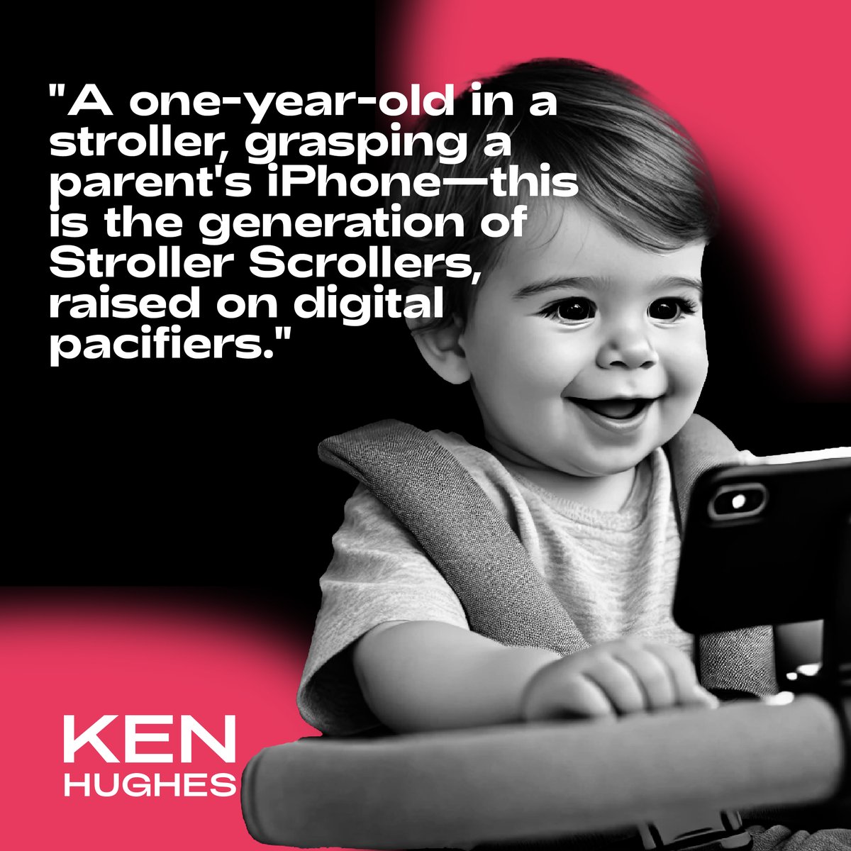 KenHughesIE's tweet image. Welcome to the era of the &apos;Stroller Scrollers.&apos; 📱 Kids today grow up with digital pacifiers. As tech shapes their development, we must find balance and protect their future. Read more in my blog. #StrollerScrollers #ChildDevelopment #TechImpact