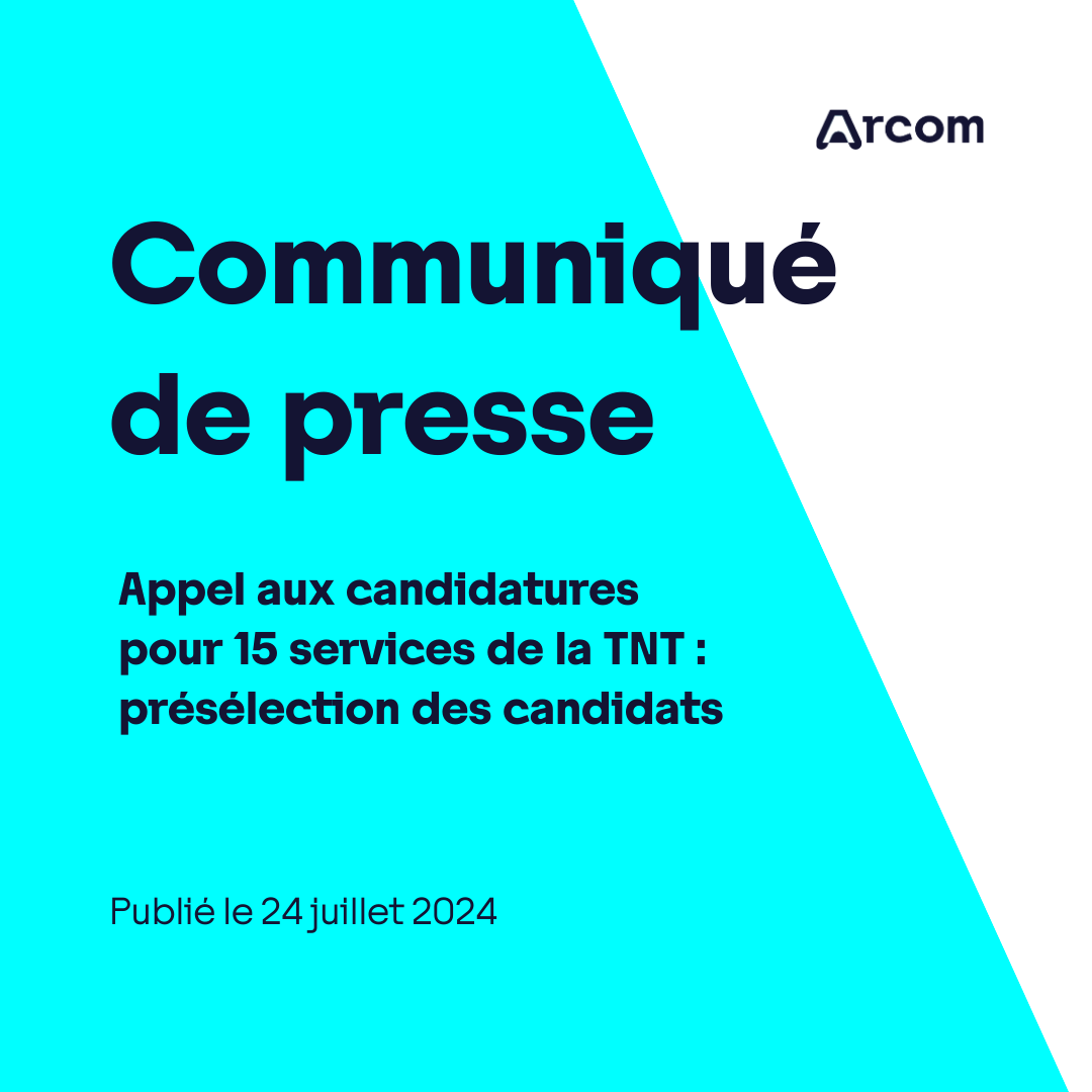 Arcom_fr's tweet photo. 🔈 Appel aux candidatures pour 15 services de la TNT : présélection des candidats 🔽

Le communiqué de presse : https://t.co/26LxCeIJK0