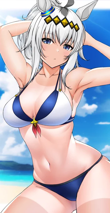 暑い日が続いていますので水着オグリキャップを#ウマ娘 #オグリキャップ 