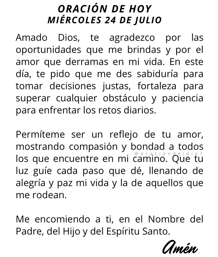amen_andfaith's tweet photo. Oración de hoy miércoles 🌟 https://t.co/wBj5llIvh5