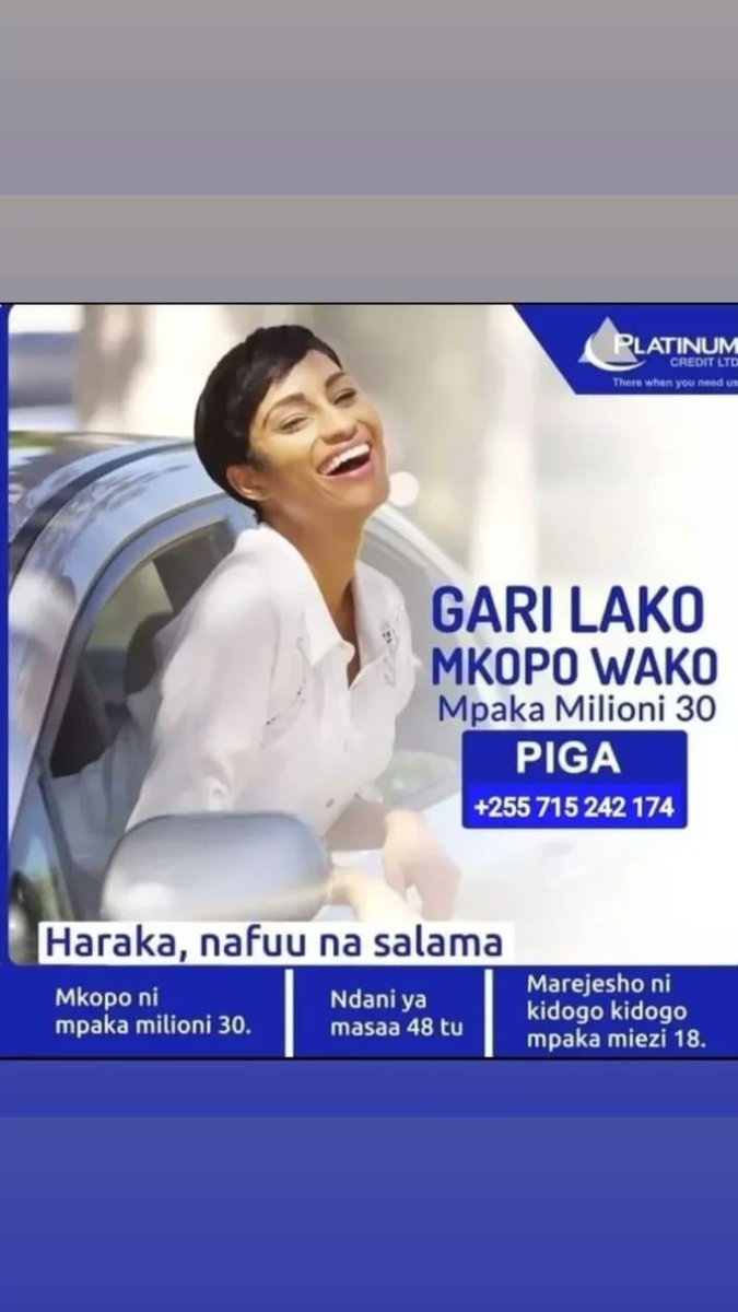 CalvinJoh2's tweet photo. Dharura za kifedha sisi ni suluhisho lako unaweza kukopa kwa dhamana ya kadi ya gari mpaka milioni 30 ndano ya masaa 48. Wasiliana nasi +255 715 242 174 https://t.co/lcyxoQOlRG