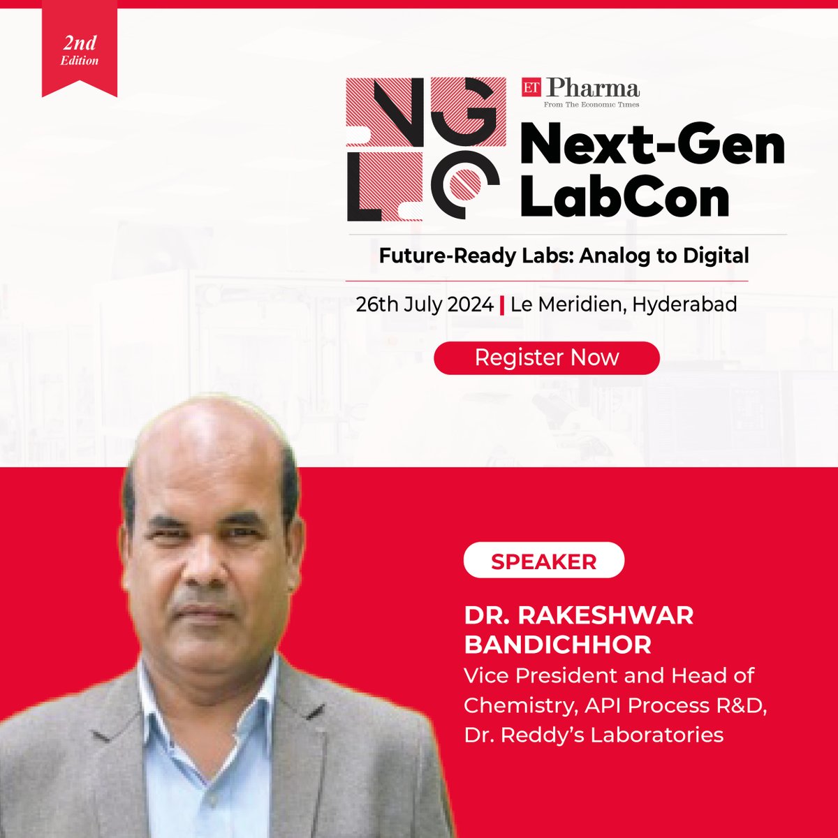 ETPharma's tweet photo. We're delighted to welcome Dr. Rakeshwar Bandichhor, Vice President and Head of Chemistry, API Process R&D, @drreddys, to ET Pharma Next Gen LabCon 2024 in Hyderabad on July 26th!
Don't miss this exciting session!
Know more- https://t.co/98MDFtypDJ
#ETPharma #ETLabcon https://t.co/dHAmzHqWCt