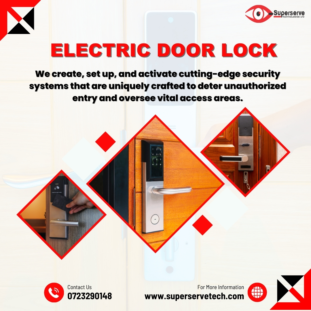 SuperserveT's tweet image. Secure Your Space with Superserve Technologies&apos; Electric Door Locks.
Advanced Security, Easy Access, and Ultimate Peace of Mind.

#SuperserveTech #ElectricDoorLocks #AdvancedSecurity