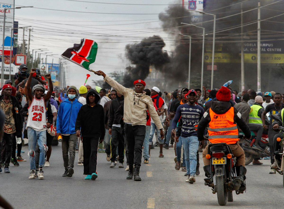 AJEnglish's tweet photo. ‘Kenya is not asleep anymore’

Anti-government demonstrations demand President Ruto step down. Here's why young protesters aren't backing down https://t.co/en1u3Bd9QP https://t.co/ezCFt6tKAl