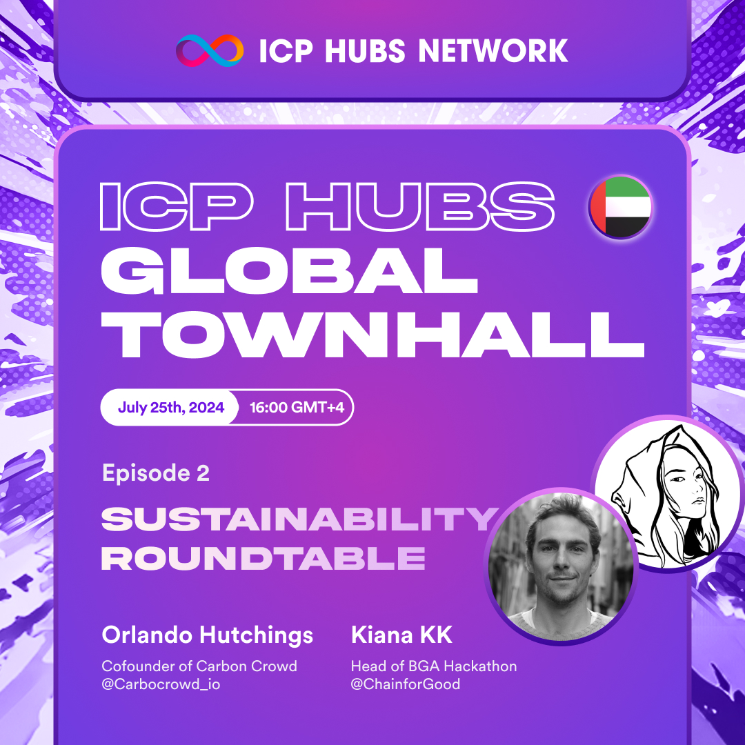 icphub_AE's tweet photo. 🚀 1 Day to Go! Join us for the 2nd edition of the @ICPHUBS Global TownHall!

💰 Prize Pool of $750 up for grabs:
1. Win a share of 250 USD for 10 Winner (25 USD each)

Here's how to win👉

1️⃣ Click the TownHall Space card & set a reminder: https://t.co/HJj2bzSU8v 
2⃣ Comment and tag 3 friends about the TownHall 👥
3⃣ Like & Retweet this post🔄

2. Complete tasks to quality for a share of 500 USD: https://t.co/XddQtjJLnT

📋 Agenda:
1. #AI on ICP with @PierreSamaties, CBO at @dfinity
2. #DeFi on ICP Roundtable with @WaterNeuron, @Chainsight_, @DFinance_app, @zkCrossNetwork, @Appic_ICP, @MateInvoice & @gldrwa
3. Sustainability Roundtable with @carboncrowd_io & @chainforgood

#ICP #ChainFusionSummer