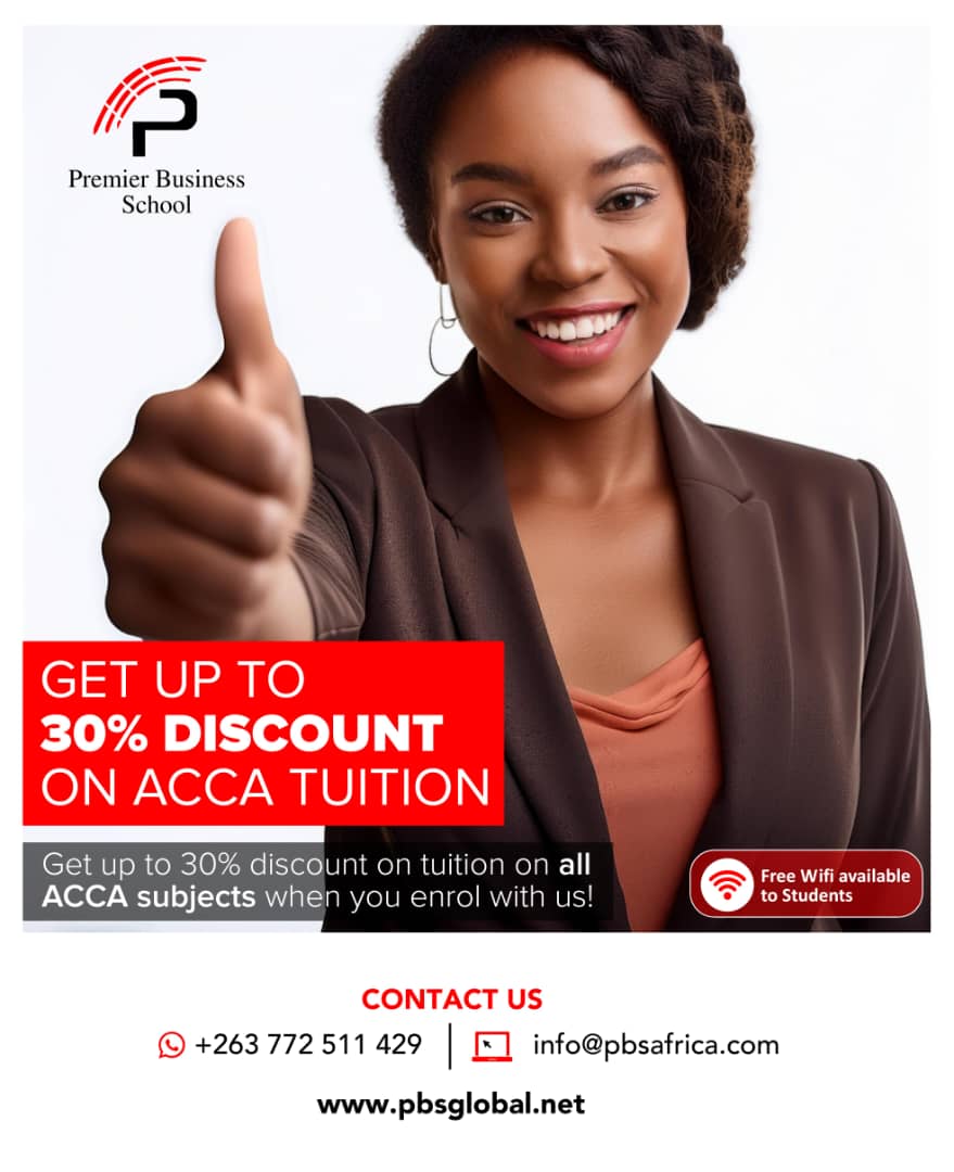 Premierbusines1's tweet photo. Great news for future accountants! Enrol in our ACCA December classes and save up to 30% on tuition fees. Don't miss out on this opportunity! Call/WhatsApp +263772511429 for registration details.
#acca
#decemberclass
#RegisterNow https://t.co/vq4TUmvTsC