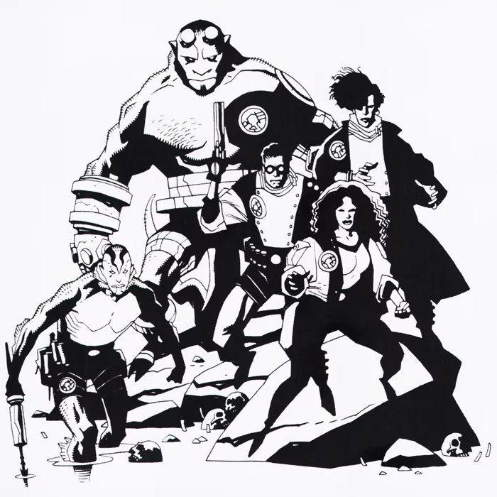 BPRDPanel's tweet photo. (It's my birthday today so here is something special)

Early Hellboy / BPRD team sketch 

by @artofmmignola 

🎉 https://t.co/z6FoGHN1dt