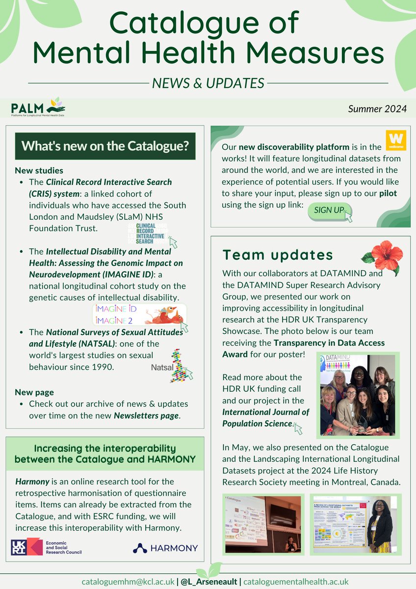 🌺It's time for the #CatalogueMHM 2024 Summer newsletter! Check out the thread for what's new on the Catalogue, team updates and more! 🧵1/7