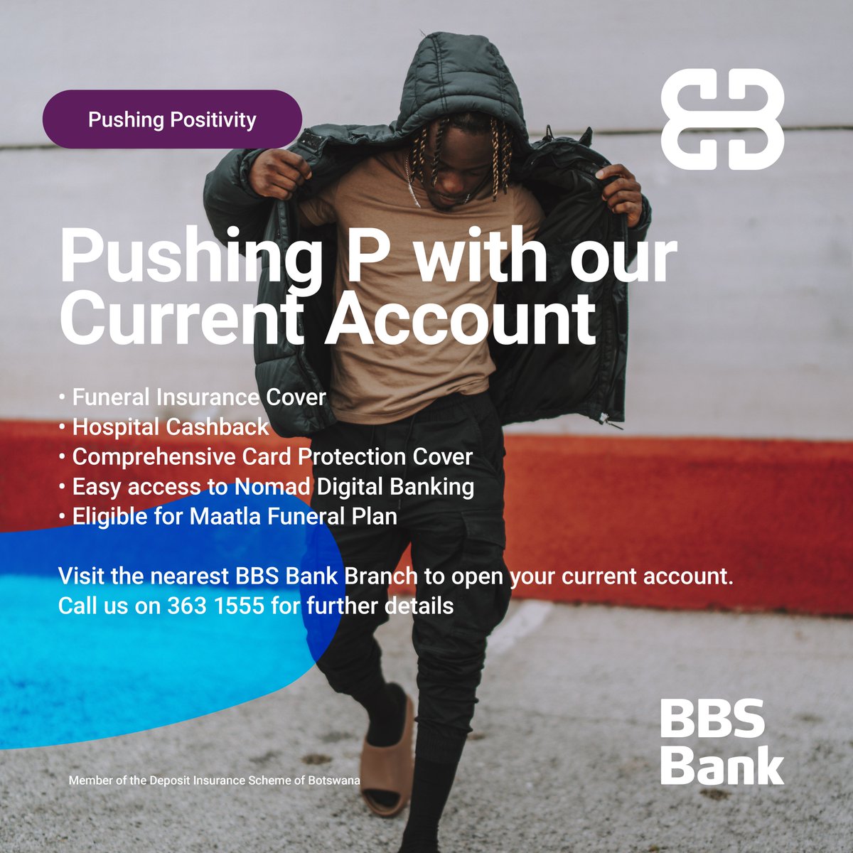 BBS_BW's tweet photo. Stay elevated with the BBS Bank Current Account. Visit our Branches or chat with us on email call@bbs.co.bw or call 363 1555 to open your account today! #bbsbank #currentaccount #PushingPositivity https://t.co/ZYXtrbIUtj