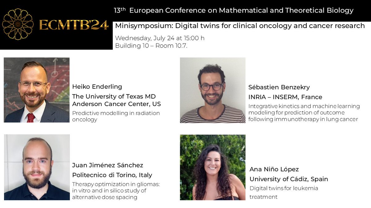 guillelorenzogz's tweet image. Hey @ecmtb2024 !! If you are interested in digital twins in clinical oncology and cancer research, do not miss the minisymposium that @cheryl_wu8 and yours truly have prepared this afternoon.  All the info below👇