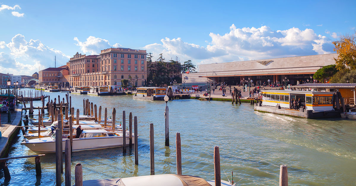 The steps of Venice station lead down to the canal, and as arrivals to a city go, it is hard to imagine one more theatrical than this. Venice features in the 17th edition of #EuropebyRail on Route 47: North Italian Cities...

Photo © Andreykr / Dreamstime