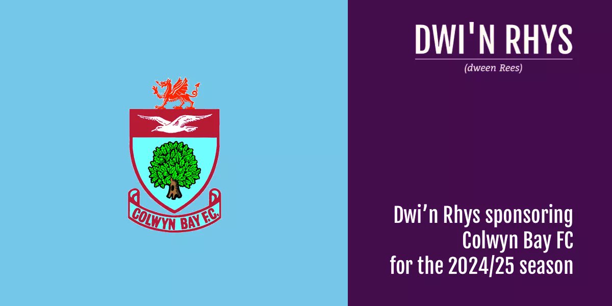 For the fourth season running, I’m sponsoring my hometown football club, Colwyn Bay FC for the 2024/25 season.

Best of luck to <a href="/ColwynBayFC/">Colwyn Bay FC 🏴󠁧󠁢󠁷󠁬󠁳󠁿</a> as they kick off their season on Friday.

dwinrhys.com/2024/07/24/dwi…