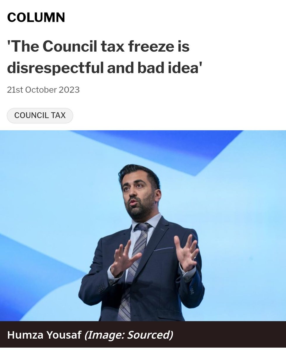 SteveTa65152757's tweet image. If only @theSNP had known @HumzaYousaf was going to announce an uncosted and unexpected Council tax freeze at SNP conference to get a few headlines. Well he's certainly getting headlines now! #SNPout #ResignHumza #ResignSwinney #AbolishHolyrood