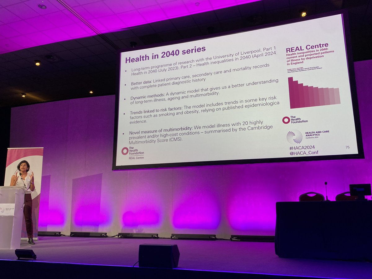 Health and Care Analytics Conference (@haca_conf) on Twitter photo <a href="/Ann__Raymond/">Ann Raymond</a> from <a href="/HealthFdn/">The Health Foundation</a> in the Auditorium discussing the current and future patterns of inequalities in diagnosed illness by deprivation 📊 She emphasises the significance of understanding and addressing these disparities to improve health outcomes. <a href="/Ann__Raymond/">Ann Raymond</a> from <a href="/HealthFdn/">The Health Foundation</a> in the Auditorium discussing the current and future patterns of inequalities in diagnosed illness by deprivation 📊 She emphasises the significance of understanding and addressing these disparities to improve health outcomes.