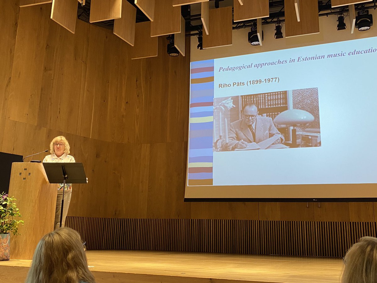 minnahuoti's tweet photo. Anu Sepp explains the highly successful Estonian music education system, connected to the history. Riho Päts is the key architect: Big emphasis on singing, both solo and choir, but also instrument are practiced. Orff and Kodaly have affected the education. #ISME #Mistec https://t.co/TXmTZYTZmc
