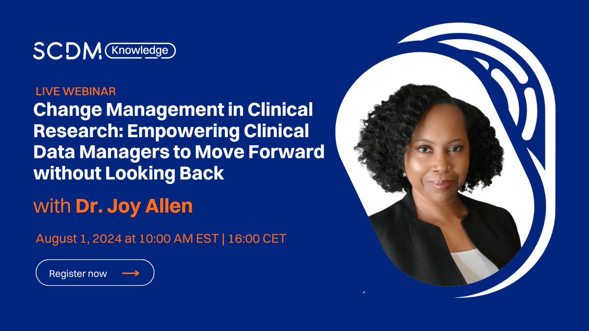 SCDM_DataDriven's tweet image. Clinical research is constantly evolving, especially against the backdrop of a global transition to a #ClinicalDataScience approach.

Joy Allen, PhD, CCDM® with over 20 years in the #ClinicalResearch industry will address the challenges faced by Clinical Data Managers #CDMs and…